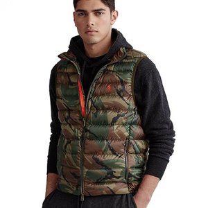 Polo Ralph Lauren Camo Down Vest S NWT Green